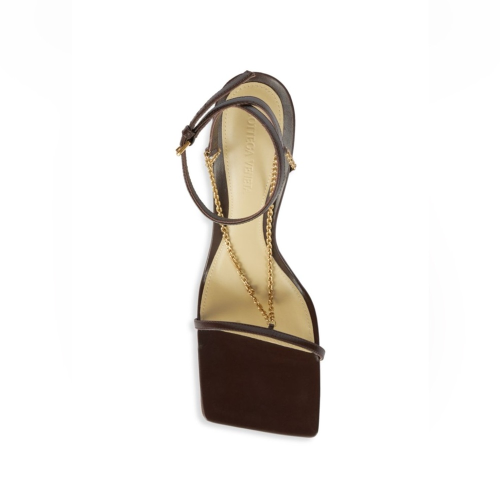 Bottega Veneta - 37 US - Strech Chain Sandals - Brown with Golden Chain - Picture 15 of 17